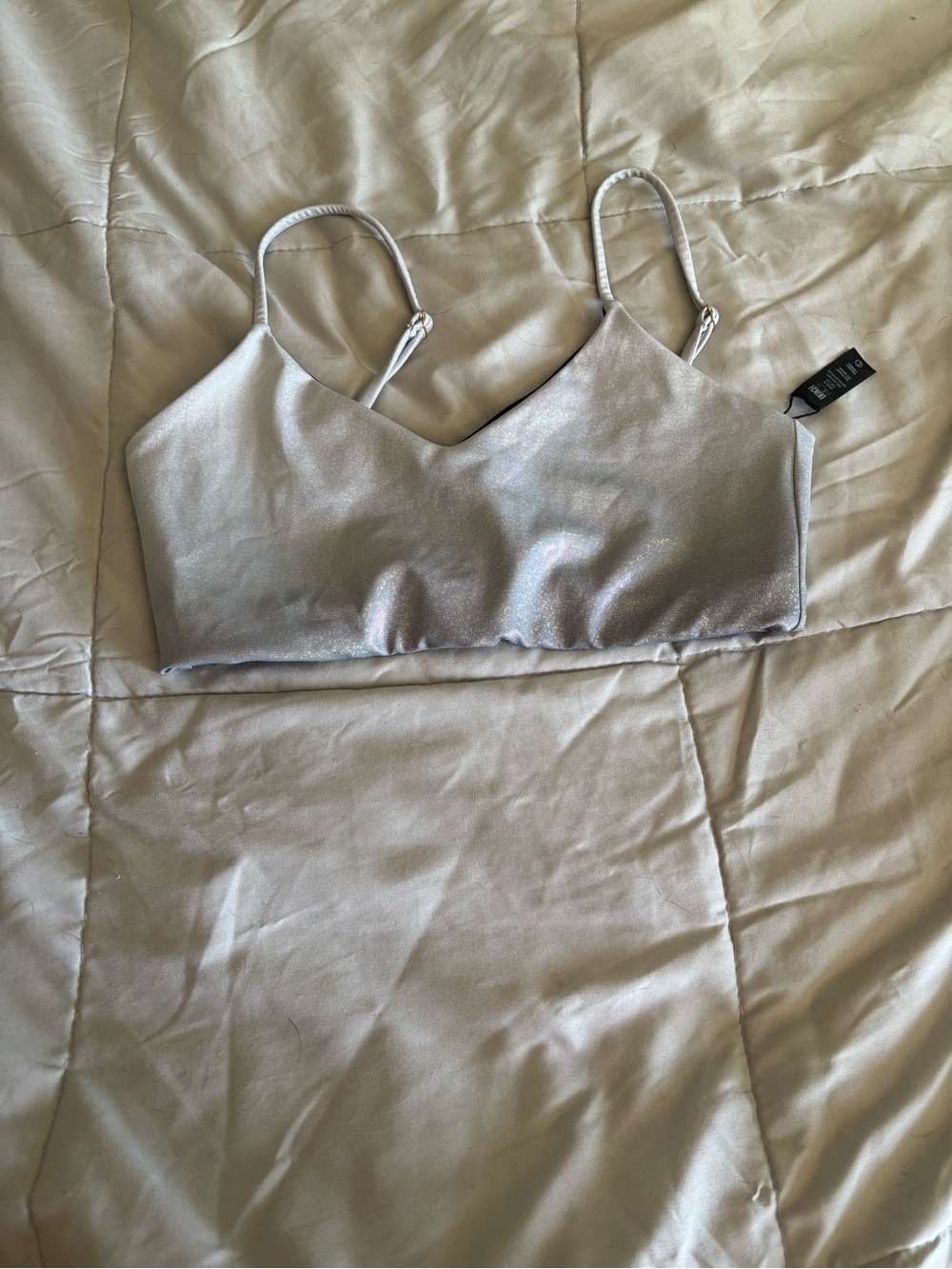 Beach Riot Silver Shimmer Bralette